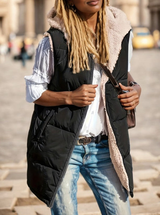 Amovelle Reversible Faux Fur Hooded Vest