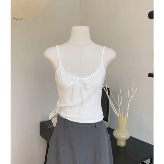 Jeyrissa Lace Splice Nylon Beauty Back Sling Top