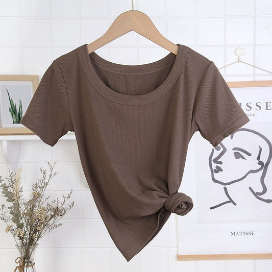 Quivara Viscose Slim Fit Solid Color T-Shirt