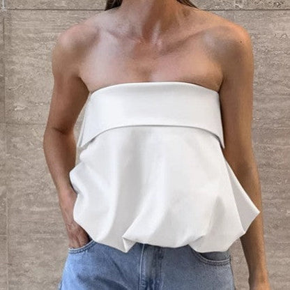 Evelirae Strapless Satin Backless Tube Top