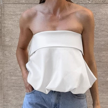 Evelirae Strapless Satin Backless Tube Top