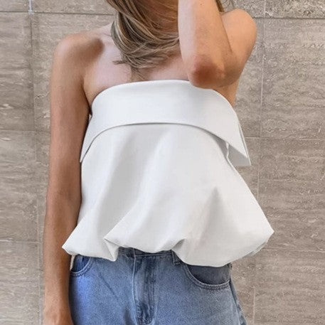Evelirae Strapless Satin Backless Tube Top