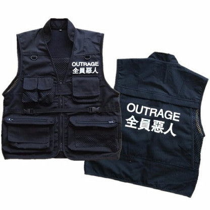 Fionelisseih Multi-Pocket Cotton Workwear Vest
