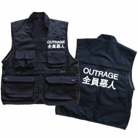 Fionelisseih Multi-Pocket Cotton Workwear Vest