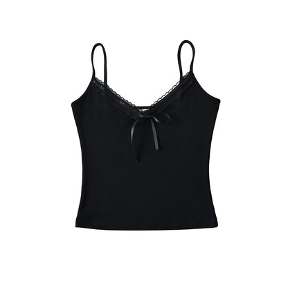 Jeyrissa Lace Splice Nylon Beauty Back Sling Top