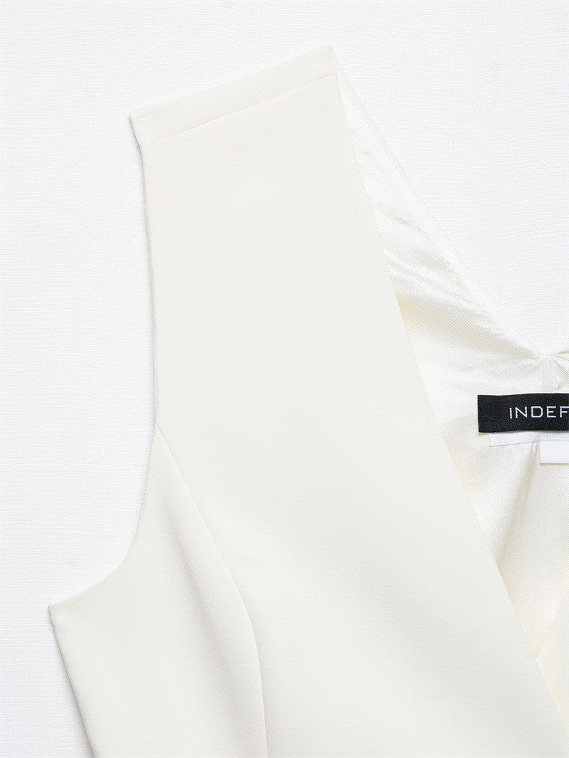 Kaelira Asymmetric V-Neck Cardigan Vest