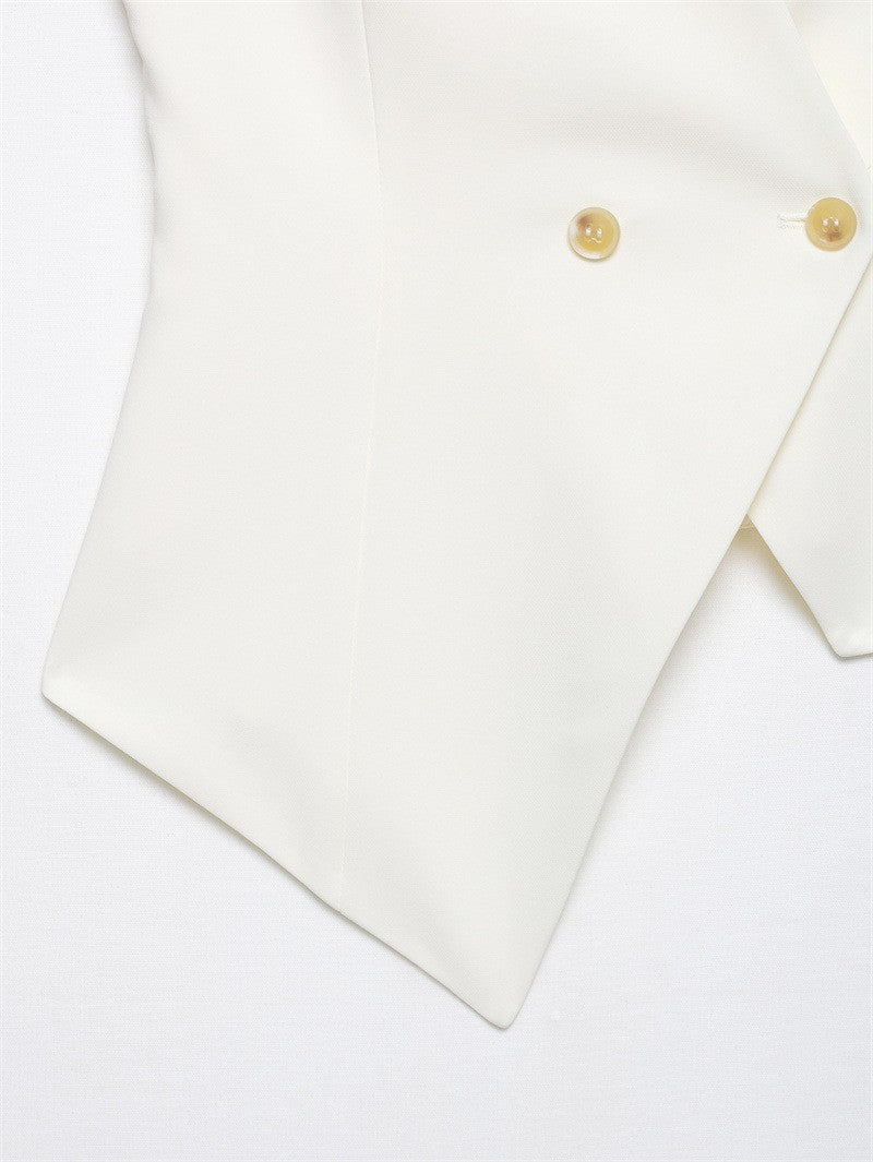 Kaelira Asymmetric V-Neck Cardigan Vest