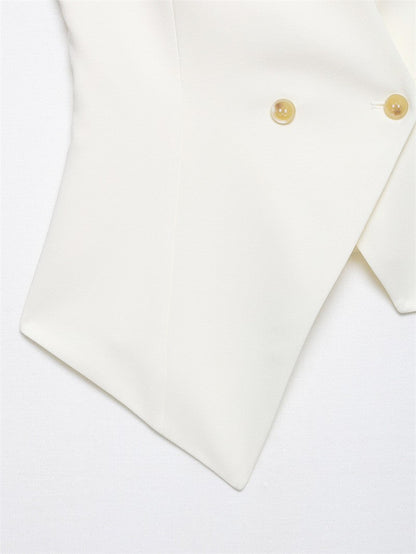 Kaelira Asymmetric V-Neck Cardigan Vest