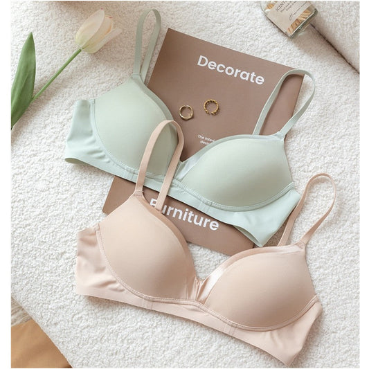 Pryvessa French Style Satin Triangle Cup Bralette