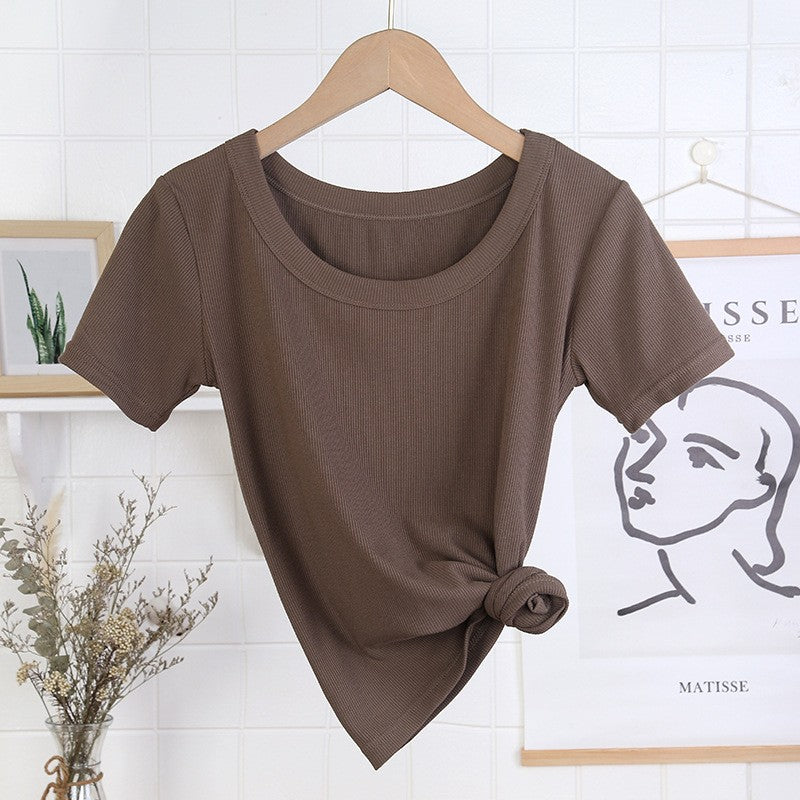 Quivara Viscose Slim Fit Solid Color T-Shirt