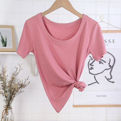Quivara Viscose Slim Fit Solid Color T-Shirt