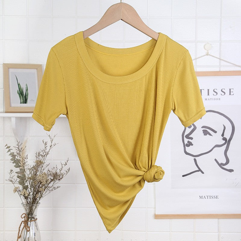Quivara Viscose Slim Fit Solid Color T-Shirt