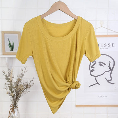 Quivara Viscose Slim Fit Solid Color T-Shirt