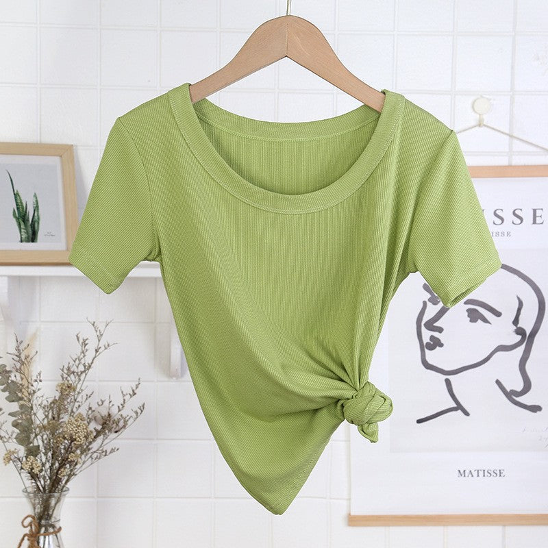 Quivara Viscose Slim Fit Solid Color T-Shirt