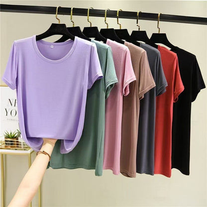 Quivara Viscose Slim Fit Solid Color T-Shirt