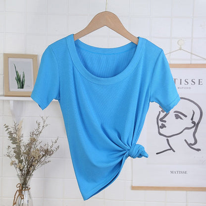 Quivara Viscose Slim Fit Solid Color T-Shirt