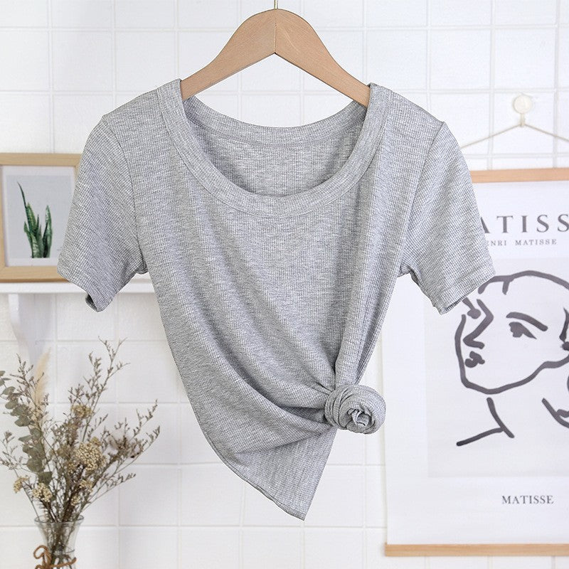 Quivara Viscose Slim Fit Solid Color T-Shirt