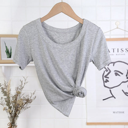 Quivara Viscose Slim Fit Solid Color T-Shirt