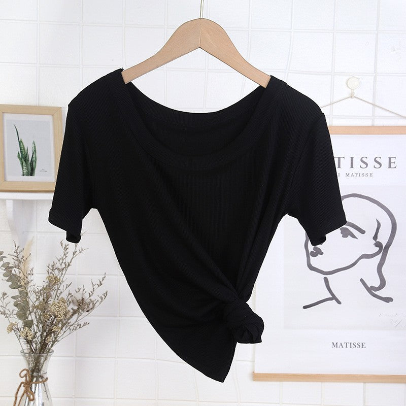 Quivara Viscose Slim Fit Solid Color T-Shirt
